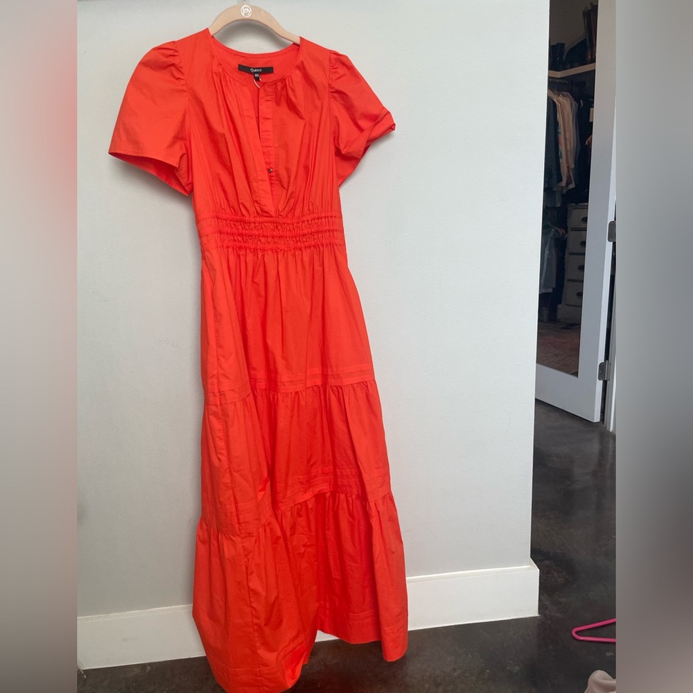 Orange cotton maxi dress